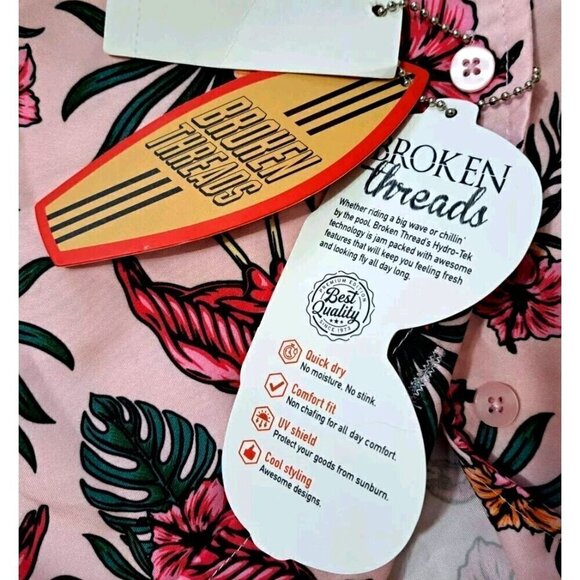 Broken Threads Addicted To Summer XL Multicolor Flamingo Print Aloha Shirt - Picture 5 of 8